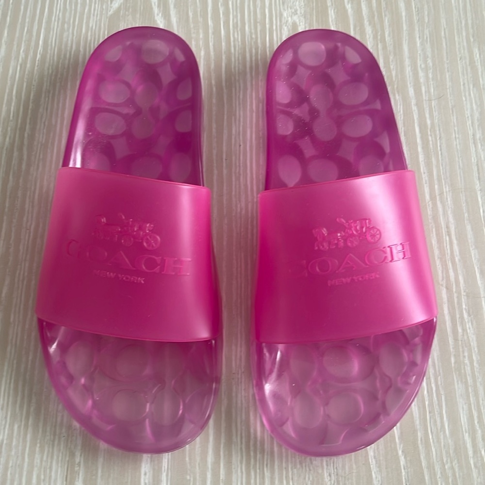 COACH Pink Ulyssa Rubber Slide Size 8 NIB